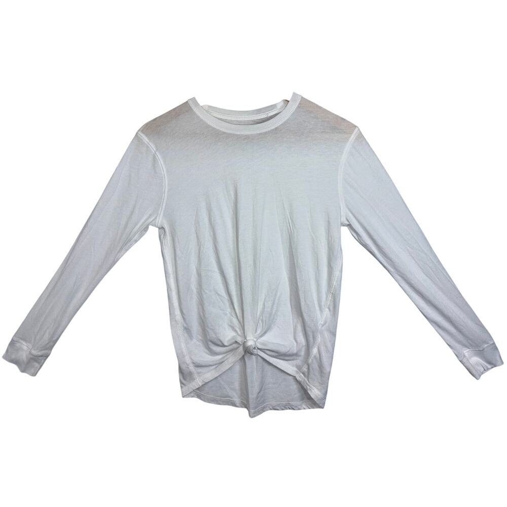 Abercrombie & Fitch Soft AF White Twist Front Long Sleeve Shirt Blouse Size XS